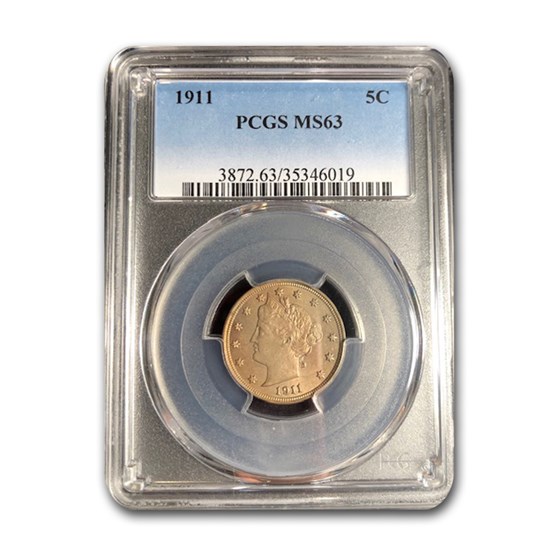 1911 Liberty Head V Nickel MS-63 PCGS 1911 Liberty Head V Nickel MS-63 PCGS